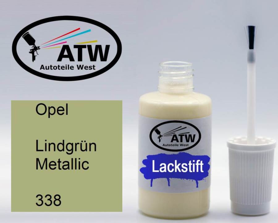 Opel, Lindgrün Metallic, 338: 20ml Lackstift, von ATW Autoteile West.